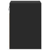 Wall-mounted Bedside Cabinets with LED Lights 2 pcs Black 3307964