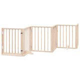 Dog Gate with Door Foldable 12 Panels 600 cm Poplar Wood 3155530