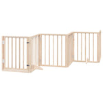 Dog Gate with Door Foldable 15 Panels 750 cm Poplar Wood 3155531