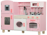 Play Kitchen, Kids Kitchen Set with Lights and Sounds, Double Stoves, Ice Maker, Chalkboard for 3 T3398P422355