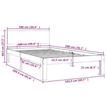 Bed Frame without Mattress Solid Wood Pine 100x200cm 810485