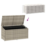 Garden Storage Box Light Grey 110x50x58 cm Poly Rattan 4104073