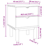 ZNTS Bedside Cabinet OTTA Brown&Grey 45x39x57 cm Solid Wood Pine 348577