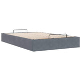Ottoman Bed Frame No Mattress Dark Grey Double Velvet 3311001