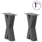 ZNTS Coffee Table Legs X-Shaped 2 pcs Anthracite 38x cm Steel 4012954