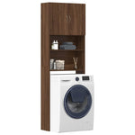 ZNTS Washing Machine Cabinet Brown Oak 64x24x190 cm Engineered Wood 859133