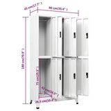 Locker Cabinet White 90x45x180 cm Steel 339796