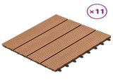 Decking Tile 11 pcs Brown 30 x 30 cm WPC 42046658
