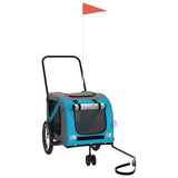 Pet Bike Trailer Blue and Grey Oxford Fabric and Iron 93897