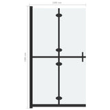 151195 Foldable Walk-in Shower Wall Frosted ESG Glass 100x190 cm