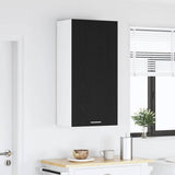 Hanging Cabinet with Door Black Oak and White 50 x 31 x 100 cm 884347