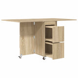 Dinning Table 2 pcs 140 x 80 x 77 cm Engineered Wood Sonoma Oak 3424934