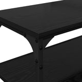TV Cabinet Black Oak 160 x 30 x 50 cm Engineered Wood and Iron 881290