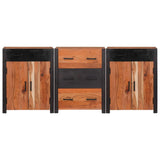 Sideboard 3 pcs Brown 165 x 30 x 75 cm Solid Acacia Wood 3321527