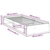 Day Bed without Mattress White 100x200 cm Solid Wood Pine 859239
