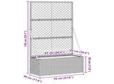 Garden Trellis Planter Black 70 x 30 x 135 cm Metal 366616