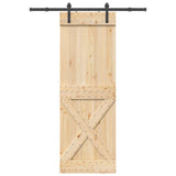 Sliding Door NARVIK Natural and Black 80 x 210 cm 3445348