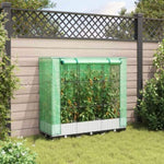 ZNTS Raised Bed with Greenhouse Cover Rattan Look 120x40x123 cm 4015839