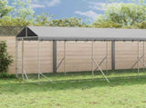 Outdoor Dog Kennel with Roof Silver 2x14x2.5 m Galvanised Steel 3190493