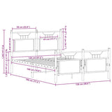 Bed Frame without Mattress Smoked Oak 120x190 cm Small Double Engineered Wood 4106758