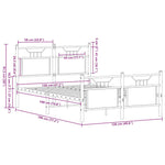 Bed Frame without Mattress Smoked Oak 120x190 cm Small Double Engineered Wood 4106758