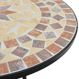 Mosaic Bistro Set Terracotta and White Iron and Ceramic 3216356