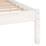 810018 Bed Frame without Mattress White Solid Wood 140x200 cm