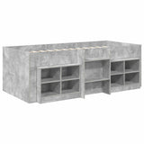 Loft Bed Frame with Cabinet 3 pcs Concrete Grey Engineered Wood 3423425