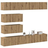 6 Piece TV Cabinet Set Wall-mounted Artisan Oak Engineered Wood 3329150