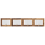 Dog Gate with Stands 4 pcs Old Wood 80 x 60 cm Engineered Wood 892137