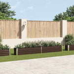 Garden Raised Bed Galvanised Steel 320x40x45 cm Brown 47054