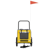 Pet Bike Trailer Yellow and Grey 54.5 x 120 x 161 cm 93847