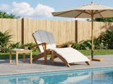 Garden Adirondack Chair with Footrest Natural Solid Teak Wood 42041353
