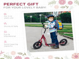 Kids Scooter Kick Scooter with 12" EVA Tyres, Rear Brake, Big Wheels Scooter for 5-12 Years Old, Red T3398P348520