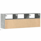 TV Wall Cabinet with LED Lights Concrete Grey 130x31x45 cm 852344