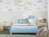 Children's Bed Frame with Headboard Blue 90 x 200 cm PU 42011023