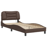 Bed Frame with LED without Mattress "Hvar" Brown 90x190 cm 3213901