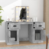 Dressing Table with LED Concrete Grey 130x50x132.5 cm 3185347