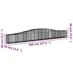 Arched Gabion Basket 400x30x40/60 cm Galvanised Iron 153402