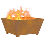 Fire Pit Brown 80 x 80 x 40 cm Weathering Steel 858969