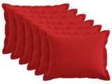 Cushion with Pillow HOUTEN 6 pcs Red Faux Linen 934613