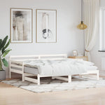 ZNTS Daybed with Trundle without Mattress White 90x200 cm Solid Wood 836148