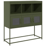 ZNTS Sideboard Olive Green 100.5x39x107 cm Cold-rolled Steel 853420