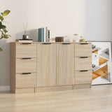 Sideboards 3 pcs Sonoma Oak Engineered Wood 3115838