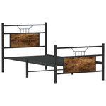 Bed Frame without Mattress Smoked Oak 75x190 cm Small Single Engineered Wood 4106751