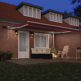 Manual Retractable Awning with LED Burgundy 450x300 cm 3214976