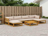 Sofa Set 7 pcs Natural Solid Acacia Wood 3417235