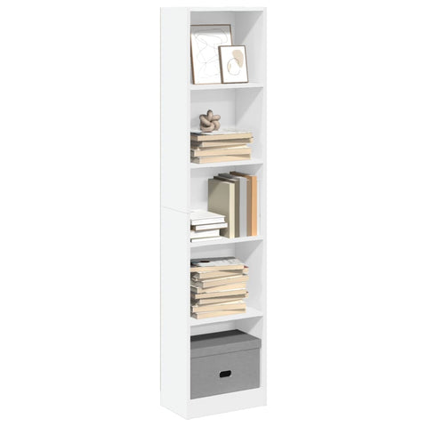 ZNTS Bookcase White 40x24x176 cm Engineered Wood 857792