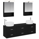 Bathroom Furniture Set 5 pcs Black Oak 3407000