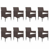 Garden Dining Set Brown Solid acacia wood Large Durable 3095868
